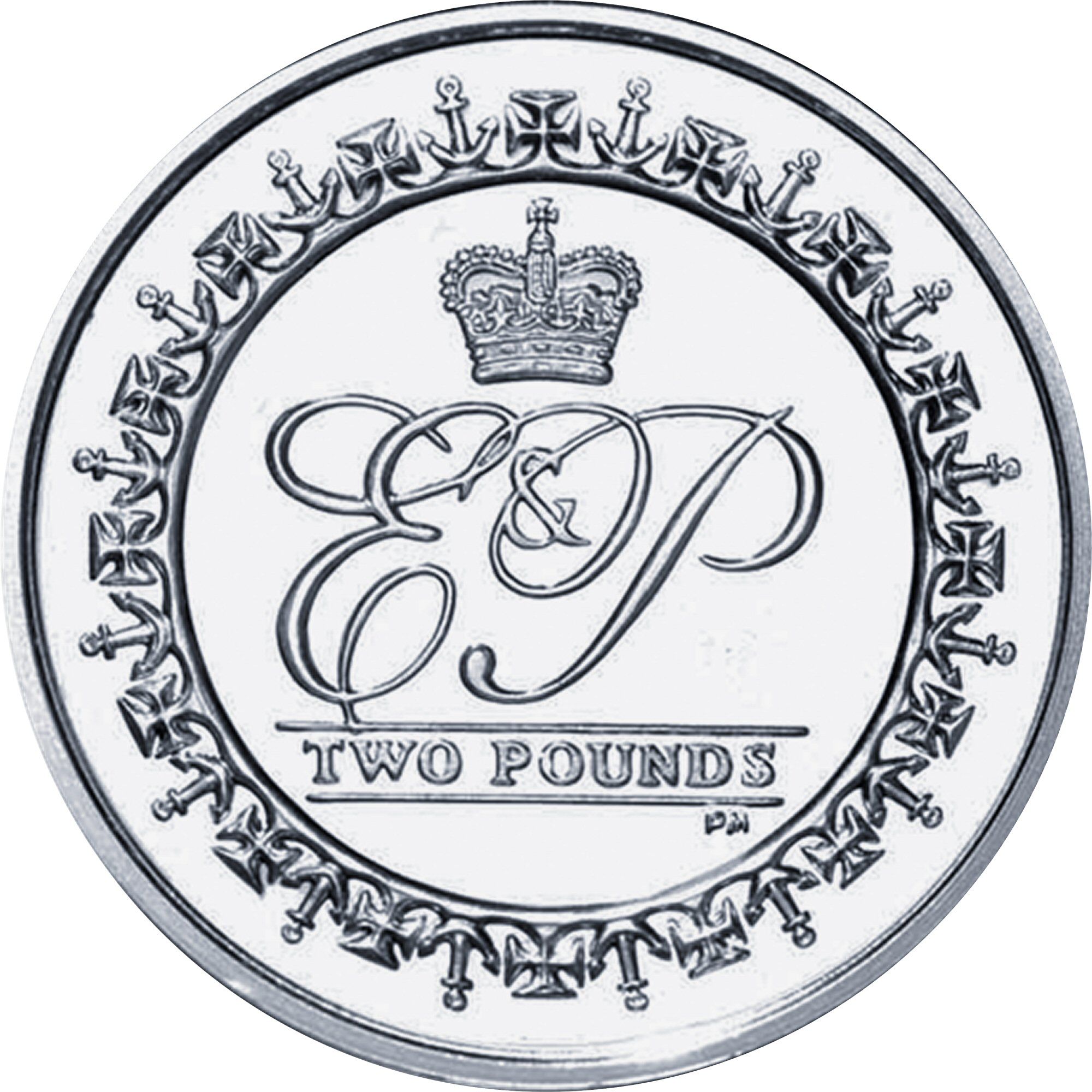 British Indian Ocean Territory 2 Pounds 2011 - Elizabeth II Prince Philip, 90th Birthday Rare Coin ( First Day Cover with Stamp )
