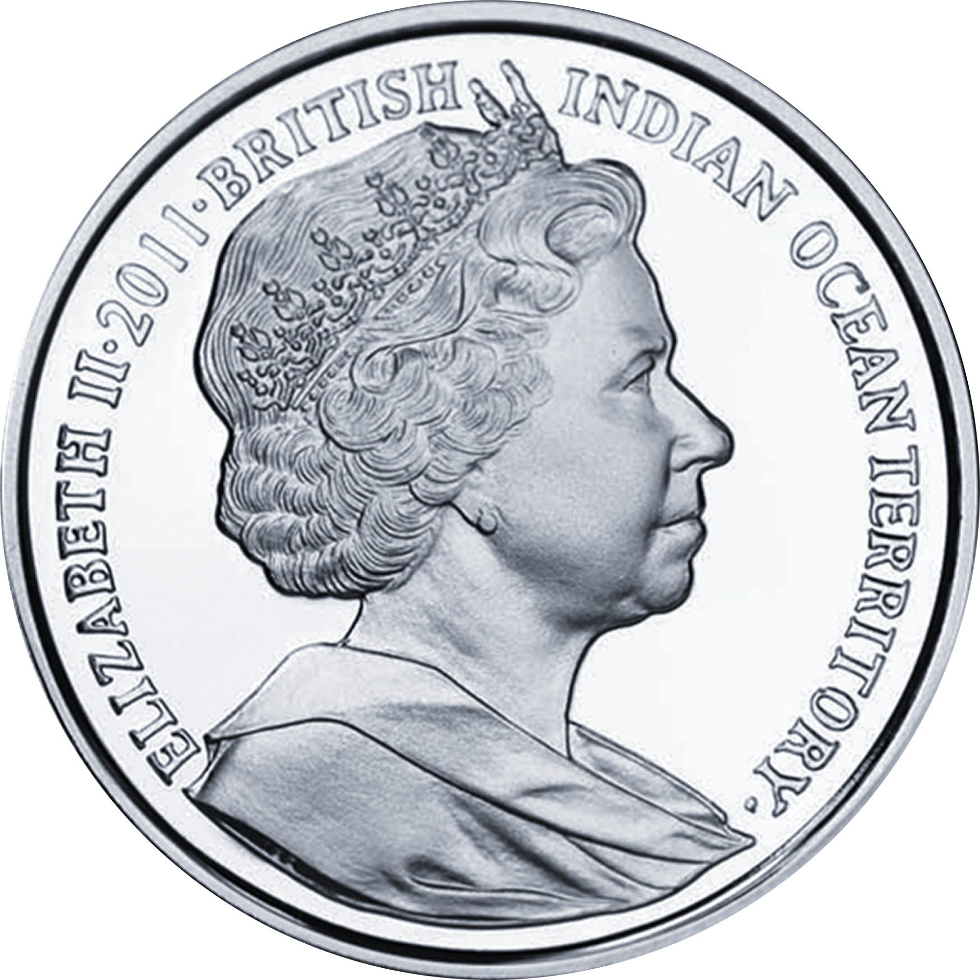 British Indian Ocean Territory 2 Pounds 2011 - Elizabeth II Prince Philip, 90th Birthday Rare Coin ( First Day Cover with Stamp )