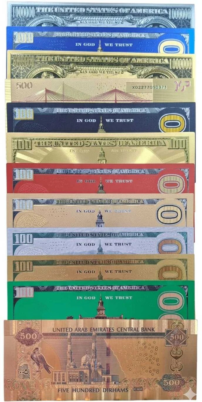 12 DIFFERENT US DOLLARS FANCY ITEM COLLECTABLES (12 PCS SET)