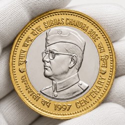 100000 Rupees (Subhas Chandra Bose) 1997 Bimetallic Beautiful Medieval Token Coin