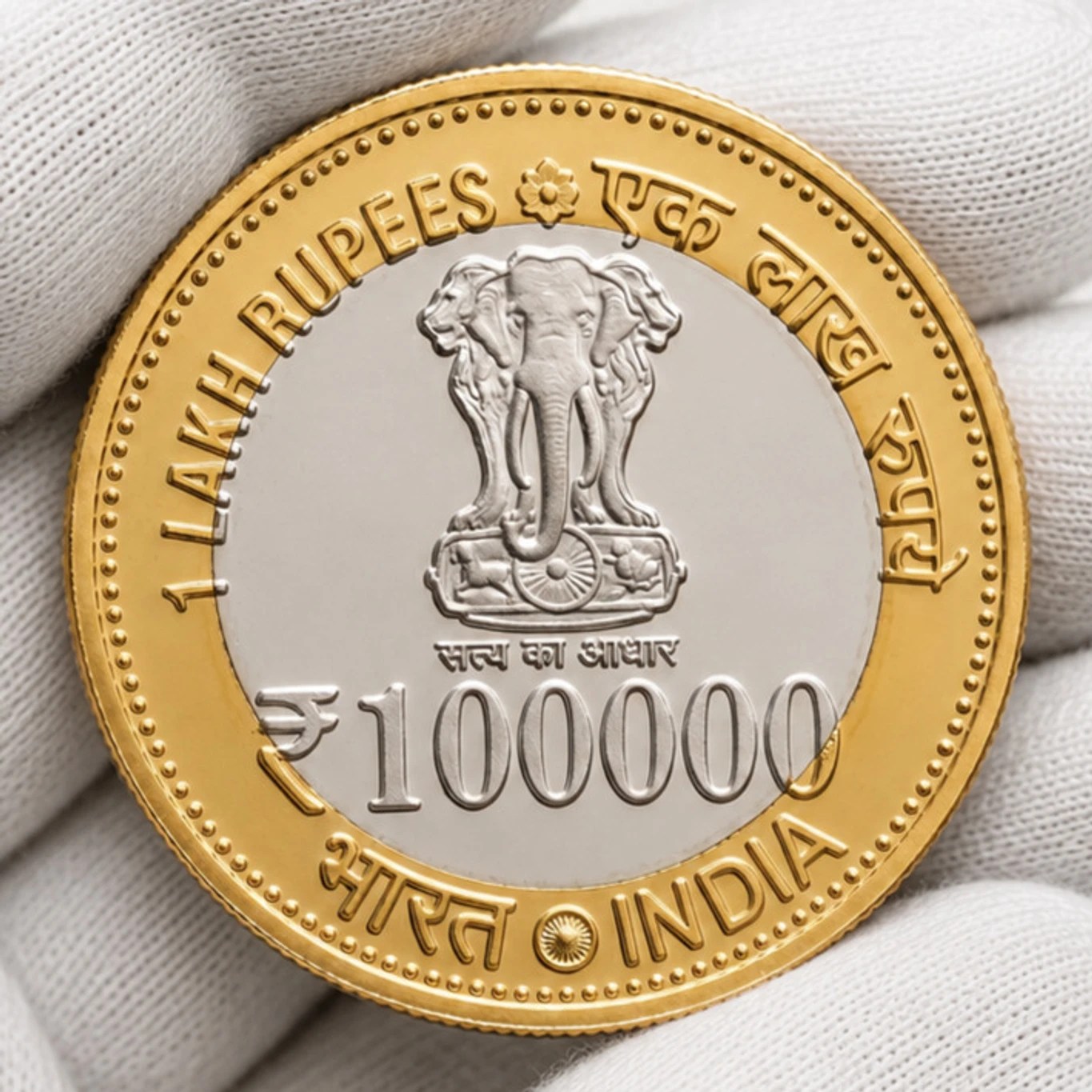 100000 Rupees (Subhas Chandra Bose) 1997 Bimetallic Beautiful Medieval Token Coin