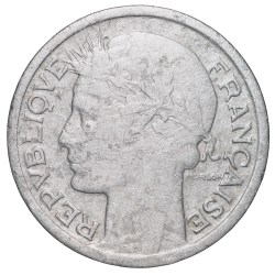 Old Aluminium 1 Franc of France (AD 1941) with Wreathed female head facing left