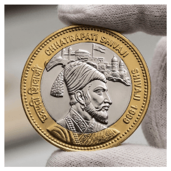 1000 Rupees 1999 Chhatrapaati Shivaji Bimetallic Beautiful Medieval Token Coin