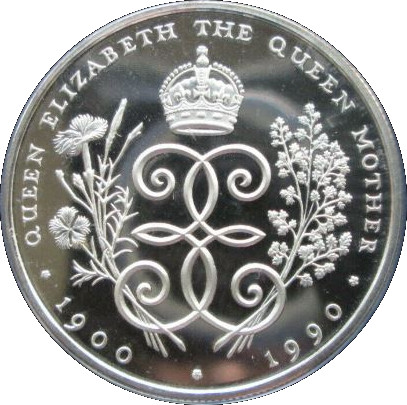 Jersey 2 Pounds 1990 - Elizabeth II 90th Birthday of Queen Mother Rare Coin ( First Day Cover with Stamp )