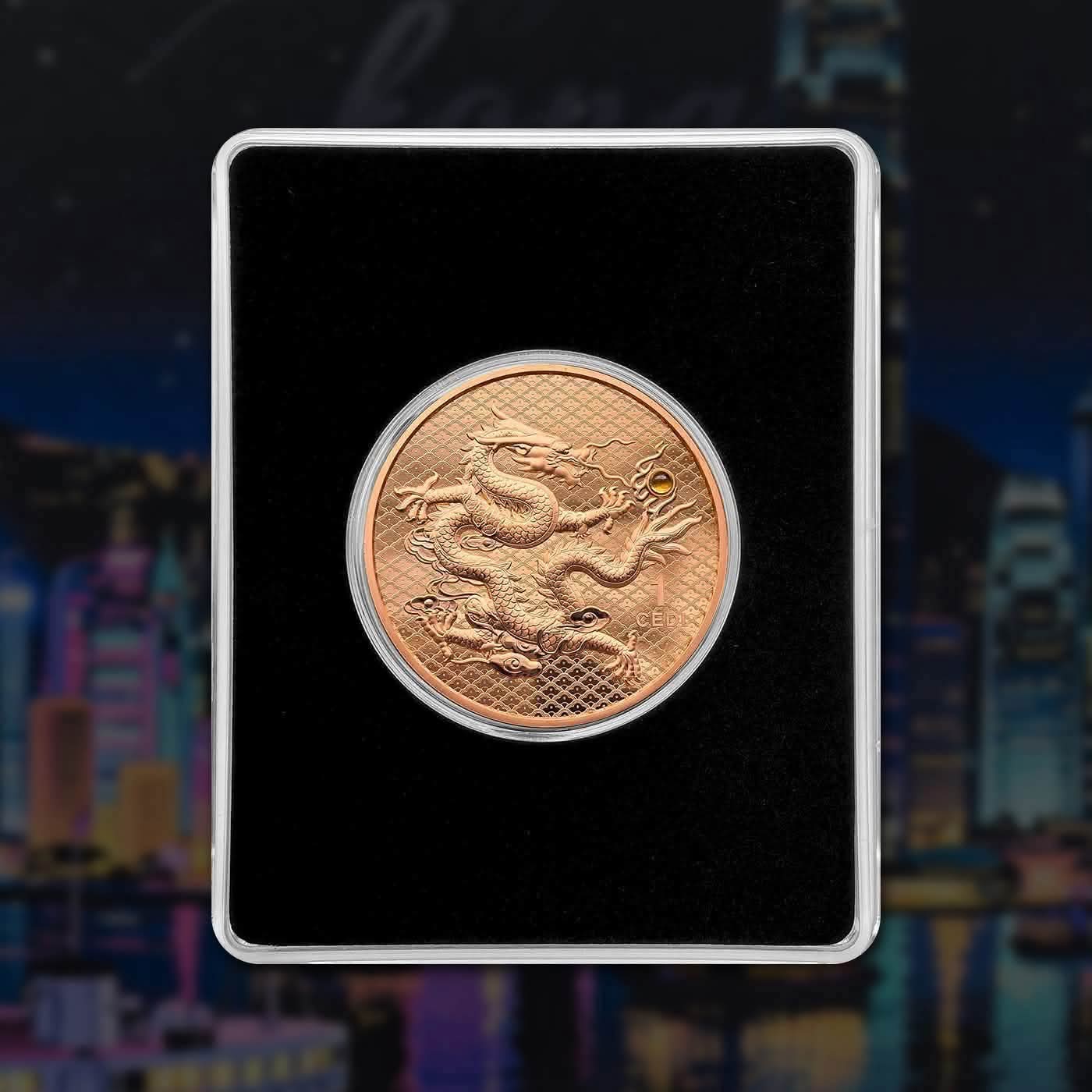 Extremely Rare Item HONG KONG Dragon And City 1 Ghana Sadi Proof Coin Year 2026 Issued The Republic of Ghana