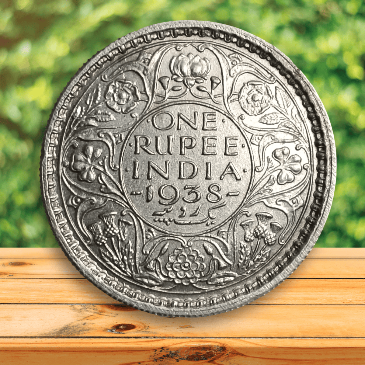 Extremely Rare One Rupee Silver Coin Year 1938 AUNC Grade George Vi Calcutta Mint British of India