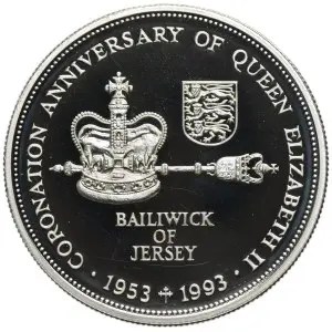 Jersey 2 Pounds 1993 - Elizabeth II Coronation Jubilee Rare Coin ( First Day Cover with Stamp )