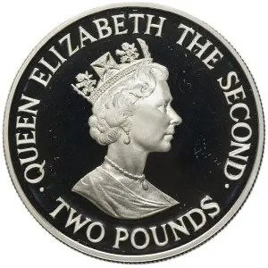 Jersey 2 Pounds 1993 - Elizabeth II Coronation Jubilee Rare Coin ( First Day Cover with Stamp )