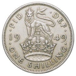 Copper-Nickel Shilling of George VI (AD 1949) of Great Brittain