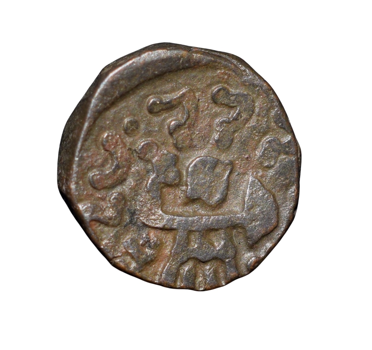 Copper Drachma of Gondophares I(AD20-50) of Indo-Parthian Portrait Issue/Pallas facing Right