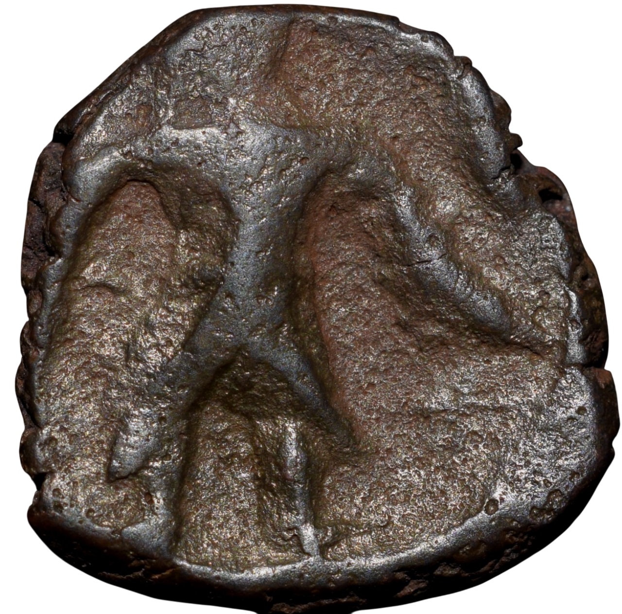 Copper Unit of Vasudeva (AD190-230) of Kushan Dynasty Shiv & Nandi Type Scarce