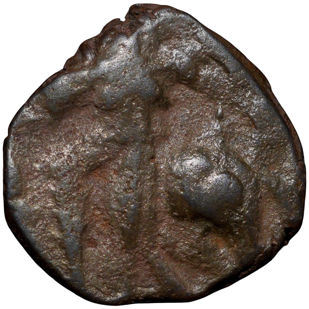 Copper Unit of Vasudeva (AD190-230) of Kushan Dynasty Shiv & Nandi Type Scarce