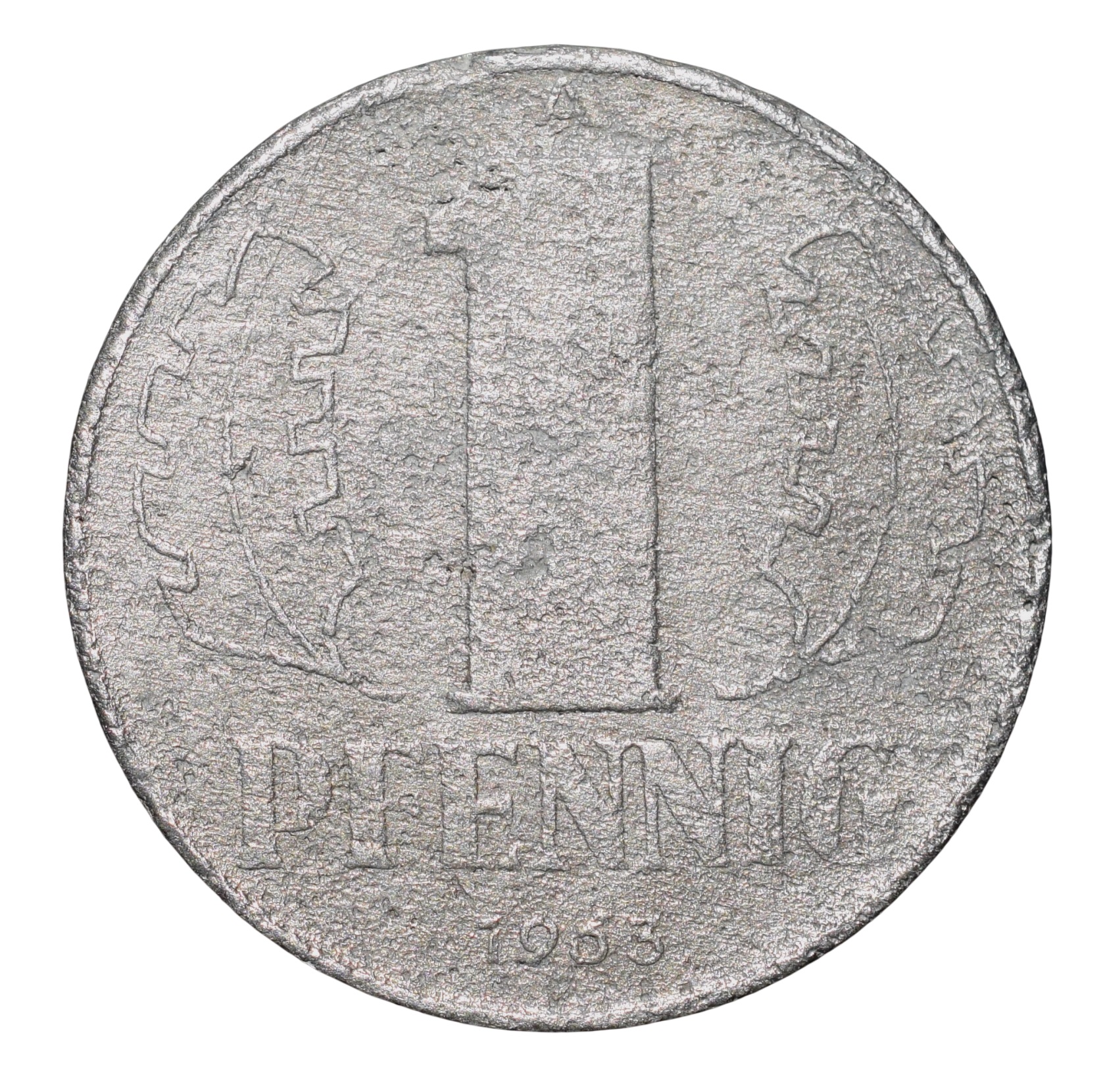 Aluminium 1 Pfennig of Germany (AD 1963) with State emblem of the German Democratic Republic