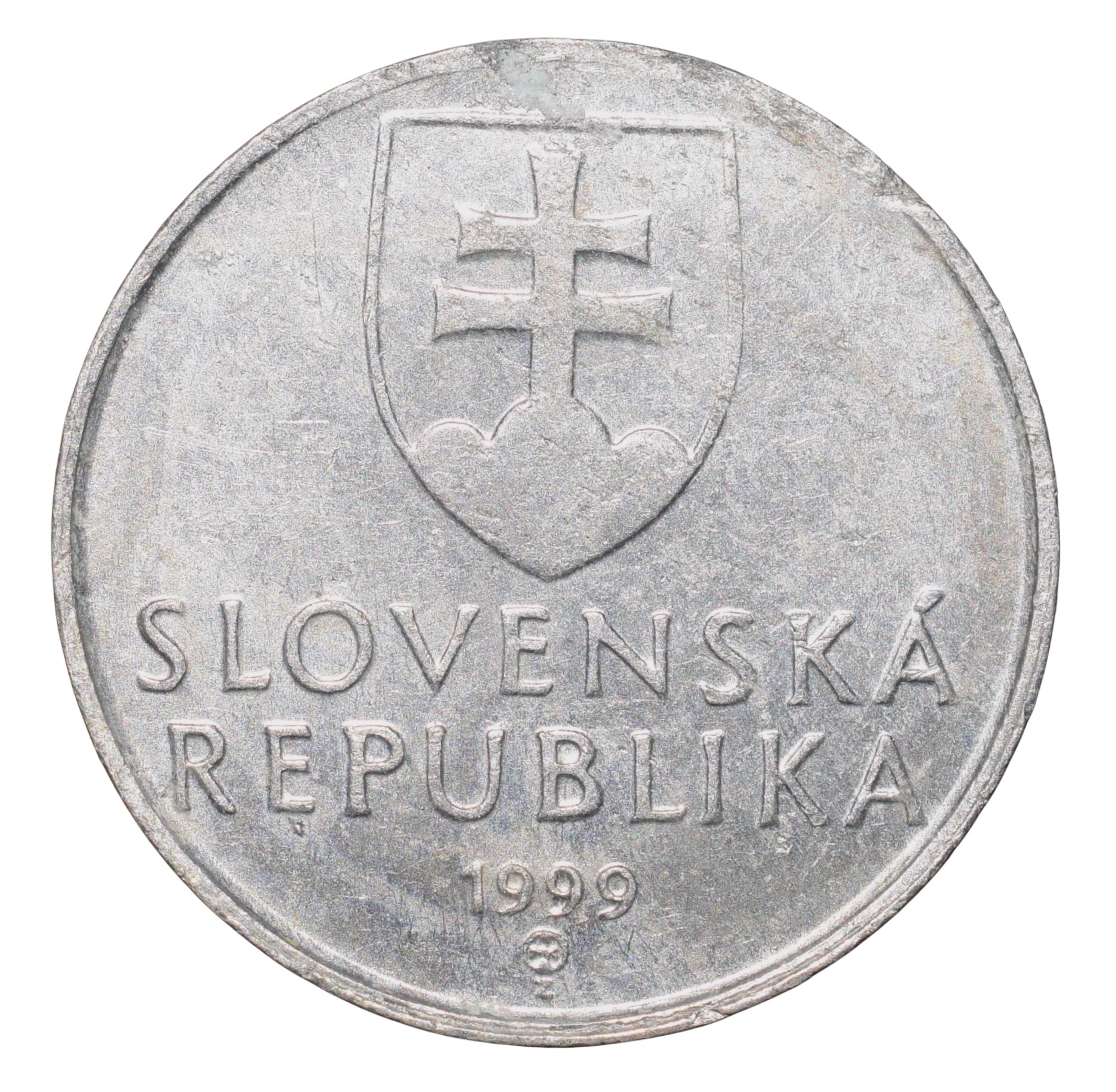 Aluminium 10 Halierov of Slovakia Country (AD 1999) with The octagonal wooden belfry with the shingled roof