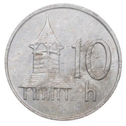 Aluminium 10 Halierov of Slovakia Country (AD 1999) with The octagonal wooden belfry with the shingled roof