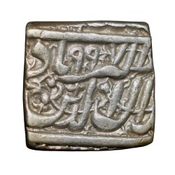Silver Square Rupee of Akbar(AD 1556-1605) of Ahmadabad Mint Dated AH997 KM82.1 Rare