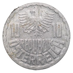 Aluminium 10 Goschen of Austria (AD 1980) with Austrian coat of arms