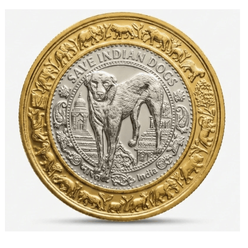 250 Rupya 2025 Save Indian Dogs, Bimetallic Beautiful Medieval Token Coin