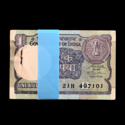 Extremely Rare 1 Rupee 1991 Complete Serial Wise Packet Signed By S P Shukla Crispy UNC Bundle Oil Rig Issue Government of India Republic India Note Gaddi # A554
