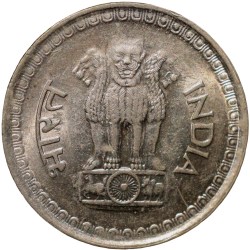Copper-Nickel 25 Paise of Republic India (AD 1987) of Bombay Mint UNC Grade