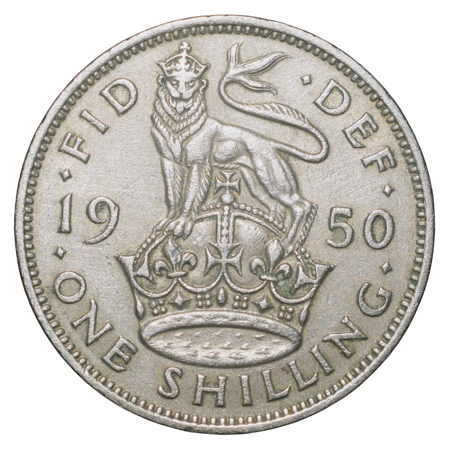 Copper-Nickel Shilling of George VI (AD 1950) of Great Brittain