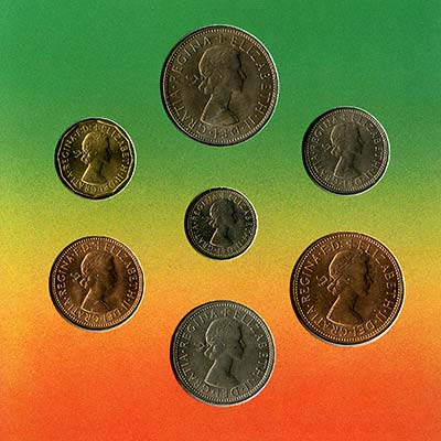 The British Pounds, Shillings & Pence Memento Pack Folder Rare ( 7 Coin Set )