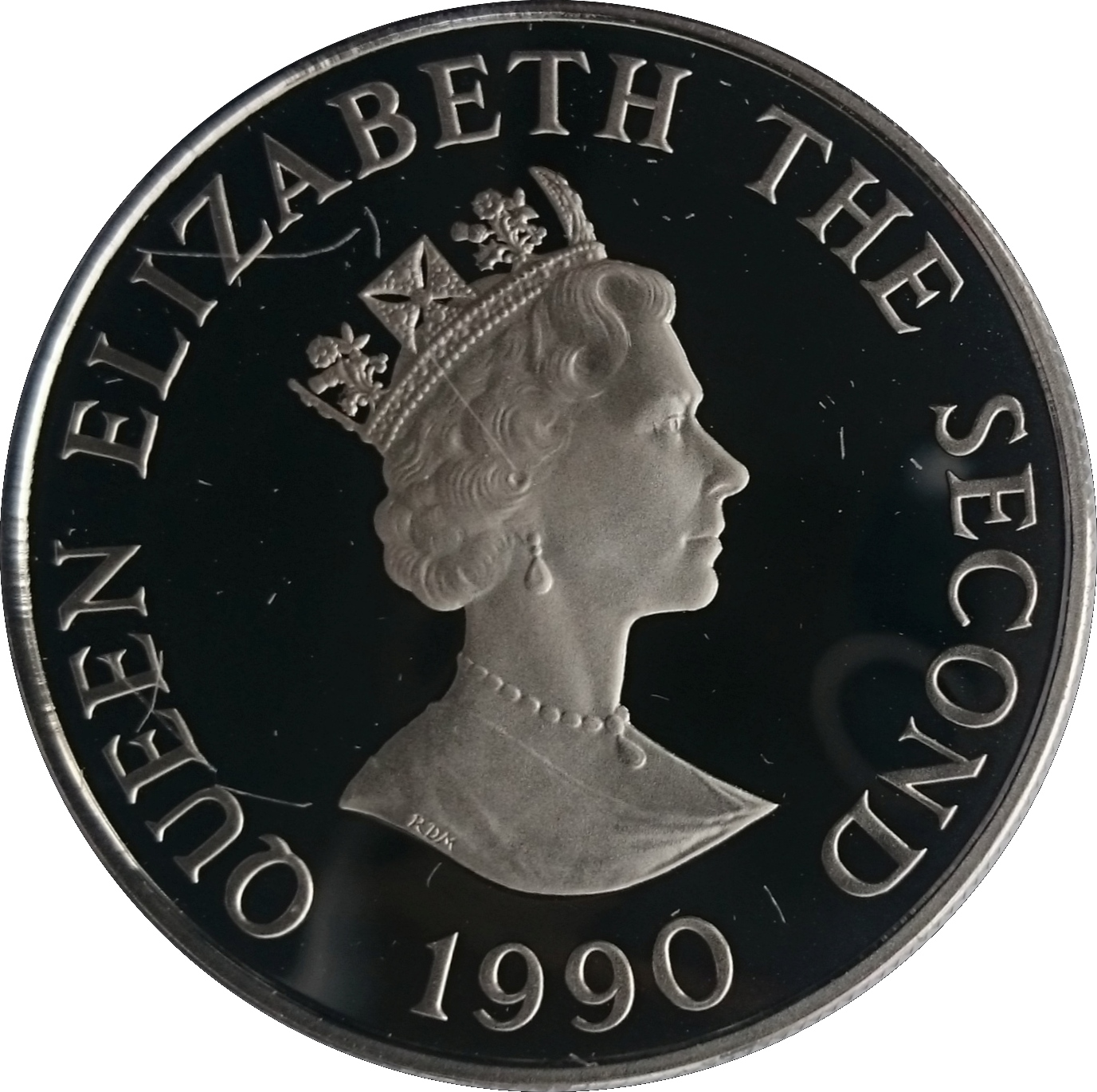 Alderney 2 Pounds 1990 - Elizabeth II Queen Mother's 90th Birthday Rare Coin ( First Day Cover with Stamp )