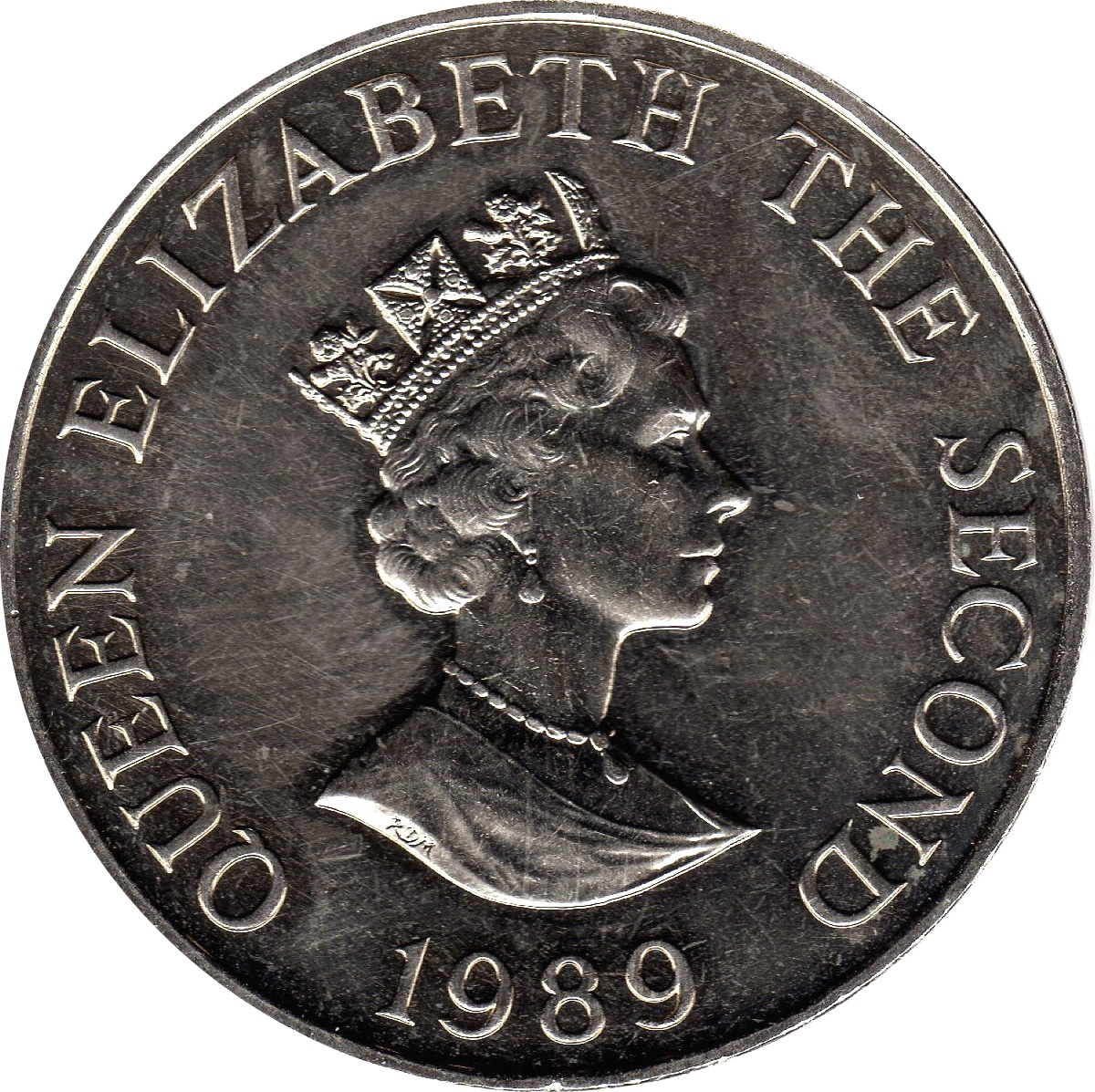 Jersey 2 Pounds 1989 - Elizabeth II Royal Visit Rare Coin ( First Day Cover with Stamp )