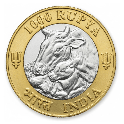 1000 Rupya 2025 Cow (Animal's Love) Bimetallic Beautiful Medieval Token Coin