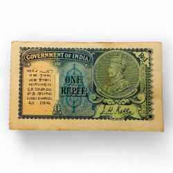 Re 1 British India Banknote Issue Signed By J W Kelly Crisp Paper Unique and Rare Issue