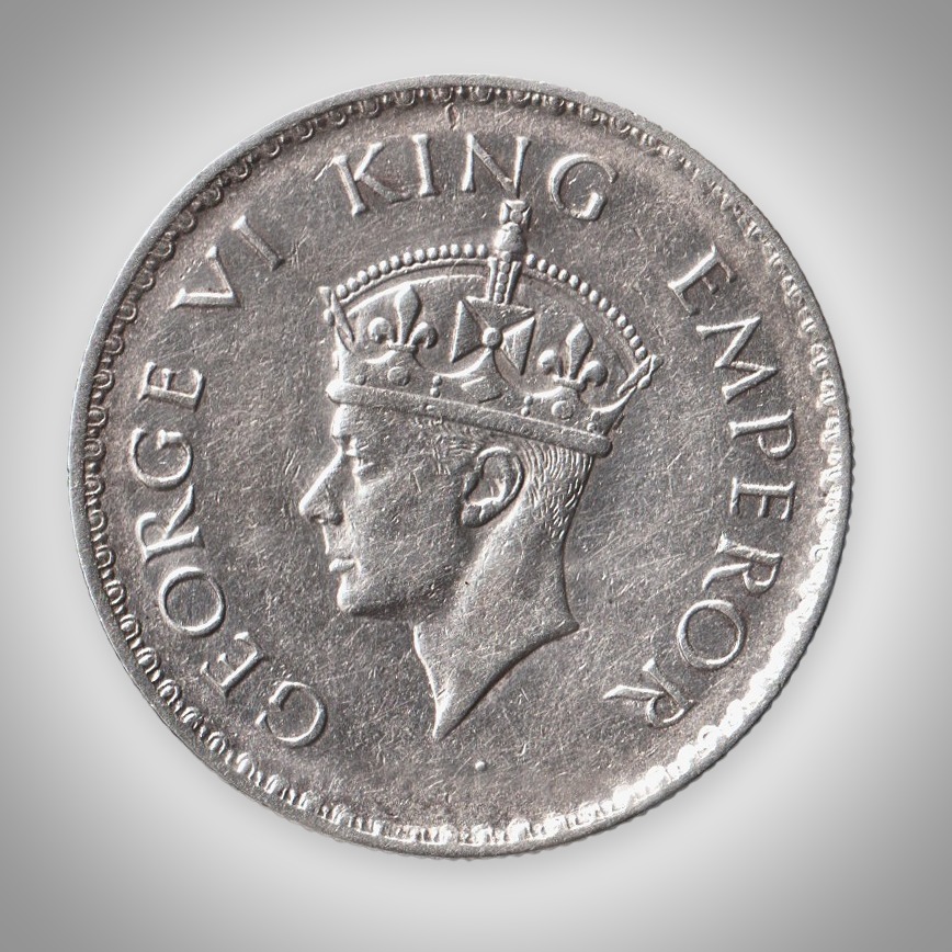 Super Rare 1 Rupee 1938 King George VI Bombay Mint British India Silver Coin # A171
