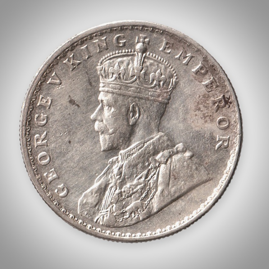 Rare 1 Rupee 1919 King George V Bombay Mint British India Silver Coin # A172