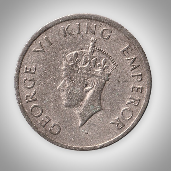 Rare Half Rupee 1946 George VI King Emperor Bombay Mint British India Coin # A195
