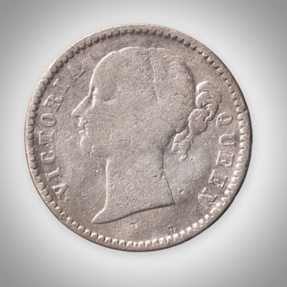 Rare Quarter Rupee 1840 Queen Victoria East Calcutta Mint India Company Silver Coinage British India Coin # A201