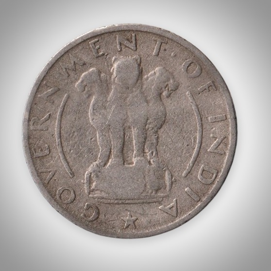 Rare 1/4 Rupee 1951 Republic India Calcutta Mint Coinage India Coin # A232