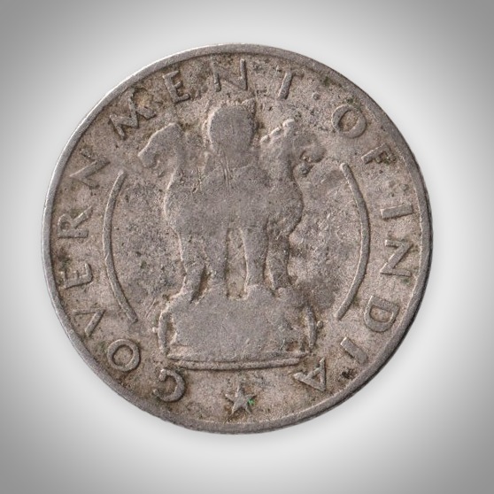 Rare 1/4 Rupee 1950 Republic India Calcutta Mint Coinage India Coin # A233