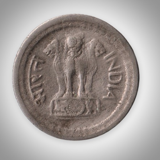 Rare 25 Paise 1967 Ashoka Pillar Nickel Calcutta Mint Coinage of Republic India Coin # A236