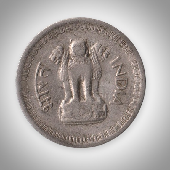 Rare 25 Paise 1965 Republic of India Calcutta Mint Coinage India Coin # A237