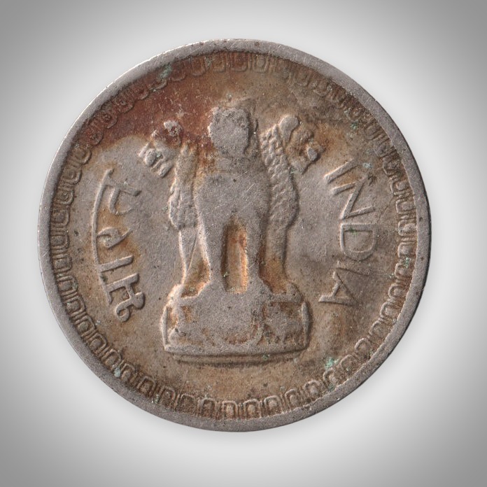 Rare 50 Naye Paise 1963 Nickel Decimal Series Calcutta Mint Coinage of Republic India Coin # A347