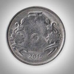 Error 2 Rupees 2015 ASHOK STAMBH Impression on Front Republic India Coin