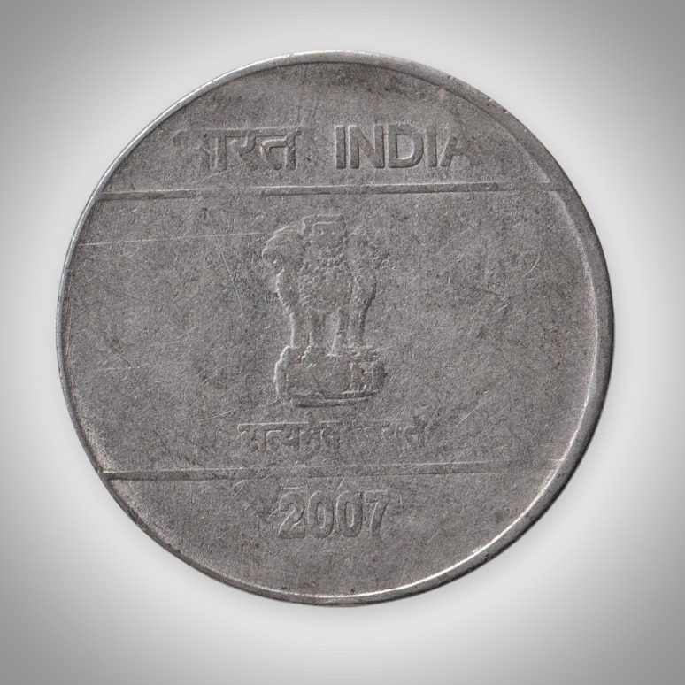 Error 2 Rupees 2007 Rotated Die Error Unity in Diversity Calcutta Mint Republic India Coin