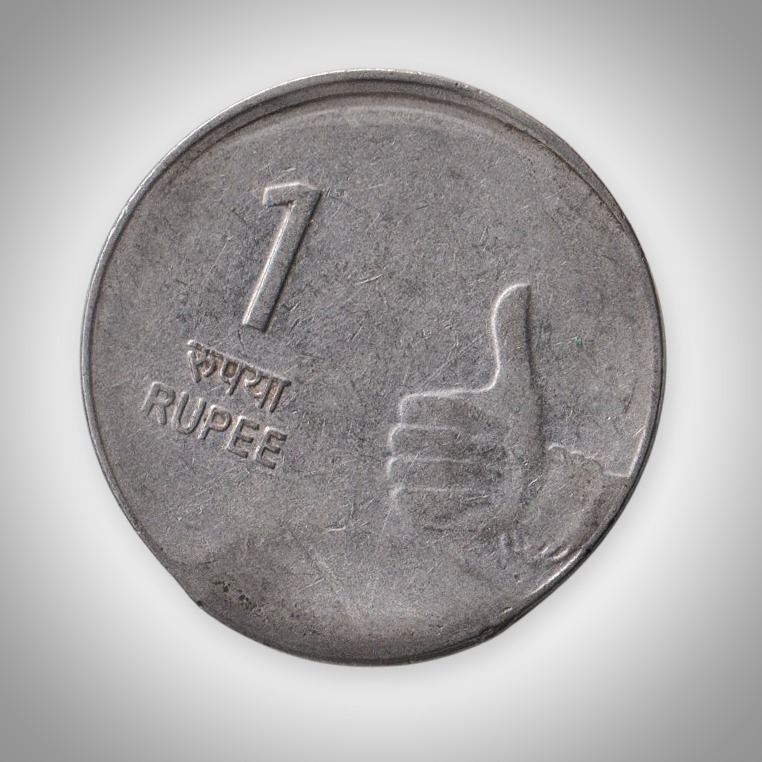 Error 1 Rupee 2009 Off-Centre Strike CLIP Error Calcutta Mint Republic India Coin