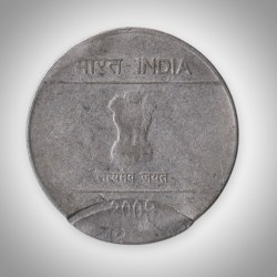 Error 1 Rupee 2009 Off-Centre Strike CLIP Error Calcutta Mint Republic India Coin
