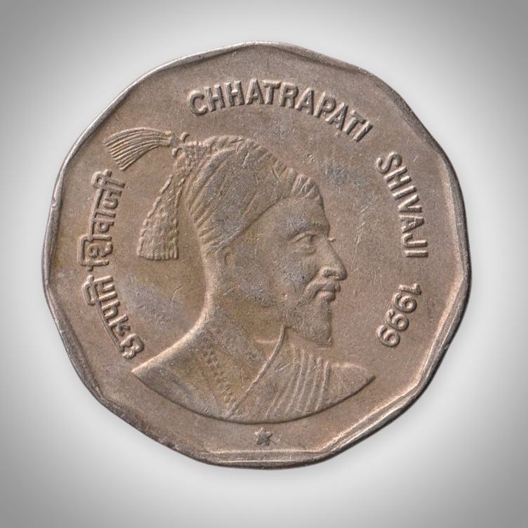 Extremely Rare 2 Rupee 1999 Chhatrapati Shivaji Hyderabad Mint Republic India Coin # A393