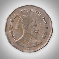 Extremely Rare 2 Rupee 1999 Chhatrapati Shivaji Hyderabad Mint Republic India Coin # A393