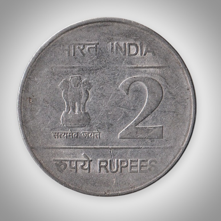 Rare 2 Rupees 2009 Louis Braille Birth Bicentenary Calcutta Mint Republic of India Commemorative Coin # A394