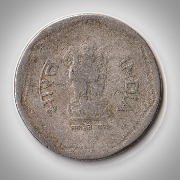 Rare 1 Rupee 1989 Wheat Ears Type Fine Condition Calcutta Mint Coinage of Republic India Coin # A378