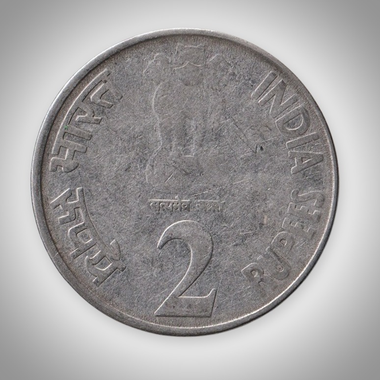 Rare 2 Rupee 2010 RBI Platinum Jubilee Calcutta Mint Republic India Coin # A395