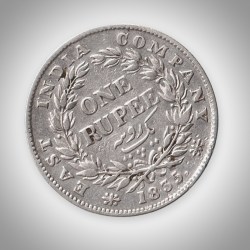 Rare Slightly Rotation Error 1 Rupee 1835 William IIII King East India Company British India Silver Coin F Incuse # A409