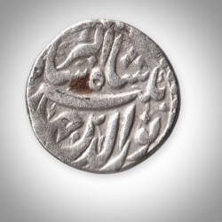 Rare Silver Rupee Mughal Empire Persian Calligraphy Islamic India Coin # A417
